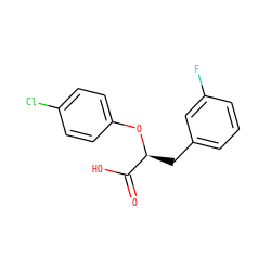 O=C(O)[C@H](Cc1cccc(F)c1)Oc1ccc(Cl)cc1 ZINC000073311515