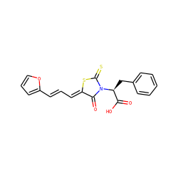 O=C(O)[C@H](Cc1ccccc1)N1C(=O)/C(=C/C=C/c2ccco2)SC1=S ZINC000004356986