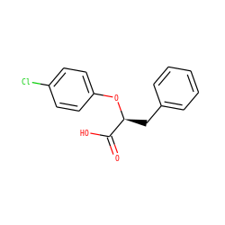 O=C(O)[C@H](Cc1ccccc1)Oc1ccc(Cl)cc1 ZINC000013671687