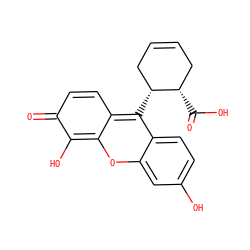 O=C(O)[C@H]1CC=CC[C@H]1c1c2ccc(=O)c(O)c-2oc2cc(O)ccc12 ZINC000653769208