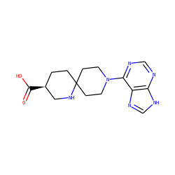 O=C(O)[C@H]1CCC2(CCN(c3ncnc4[nH]cnc34)CC2)NC1 ZINC000096283204