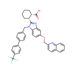 O=C(O)[C@H]1CCCC[C@H]1c1nc2cc(OCc3ccc4ccccc4n3)ccc2n1Cc1ccc(-c2ccc(C(F)(F)F)cc2)cc1 ZINC000226106091