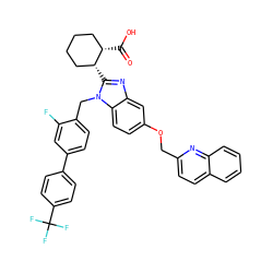 O=C(O)[C@H]1CCCC[C@H]1c1nc2cc(OCc3ccc4ccccc4n3)ccc2n1Cc1ccc(-c2ccc(C(F)(F)F)cc2)cc1F ZINC000214010908