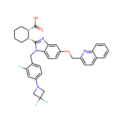 O=C(O)[C@H]1CCCC[C@H]1c1nc2cc(OCc3ccc4ccccc4n3)ccc2n1Cc1ccc(N2CC(F)(F)C2)cc1F ZINC000226100705