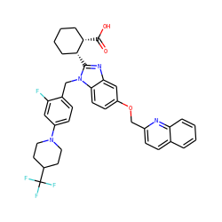 O=C(O)[C@H]1CCCC[C@H]1c1nc2cc(OCc3ccc4ccccc4n3)ccc2n1Cc1ccc(N2CCC(C(F)(F)F)CC2)cc1F ZINC000226120524