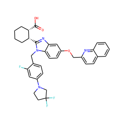 O=C(O)[C@H]1CCCC[C@H]1c1nc2cc(OCc3ccc4ccccc4n3)ccc2n1Cc1ccc(N2CCC(F)(F)C2)cc1F ZINC000226104640