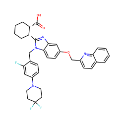O=C(O)[C@H]1CCCC[C@H]1c1nc2cc(OCc3ccc4ccccc4n3)ccc2n1Cc1ccc(N2CCC(F)(F)CC2)cc1F ZINC000226093394