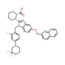 O=C(O)[C@H]1CCCC[C@H]1c1nc2cc(OCc3ccc4ccccc4n3)ccc2n1Cc1ccc(N2CCCC(F)(F)C2)cc1F ZINC000226138833