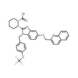 O=C(O)[C@H]1CCCC[C@H]1c1nc2cc(OCc3ccc4ccccc4n3)ccc2n1Cc1ccc(OC(F)(F)F)cc1 ZINC000226127139