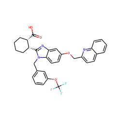 O=C(O)[C@H]1CCCC[C@H]1c1nc2cc(OCc3ccc4ccccc4n3)ccc2n1Cc1cccc(OC(F)(F)F)c1 ZINC000220524064