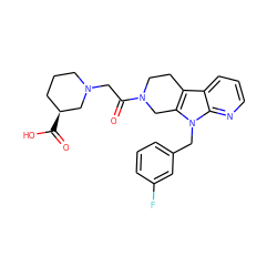 O=C(O)[C@H]1CCCN(CC(=O)N2CCc3c(n(Cc4cccc(F)c4)c4ncccc34)C2)C1 ZINC000204652579