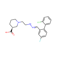 O=C(O)[C@H]1CCCN(CCN/N=C/c2cc(F)ccc2-c2ccccc2Cl)C1 ZINC000095597949