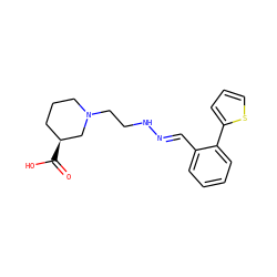 O=C(O)[C@H]1CCCN(CCN/N=C/c2ccccc2-c2cccs2)C1 ZINC000095598050