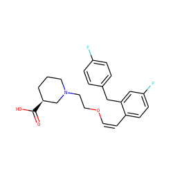 O=C(O)[C@H]1CCCN(CCO/C=C\c2ccc(F)cc2Cc2ccc(F)cc2)C1 ZINC000096923643