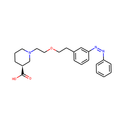 O=C(O)[C@H]1CCCN(CCOCCc2cccc(/N=N\c3ccccc3)c2)C1 ZINC000299835032