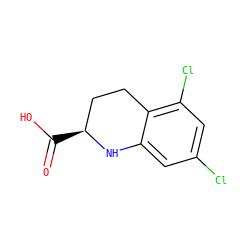 O=C(O)[C@H]1CCc2c(Cl)cc(Cl)cc2N1 ZINC000013455156