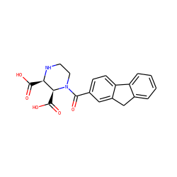 O=C(O)[C@H]1NCCN(C(=O)c2ccc3c(c2)Cc2ccccc2-3)[C@H]1C(=O)O ZINC000013642350
