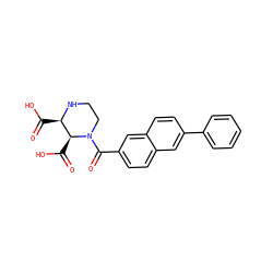 O=C(O)[C@H]1NCCN(C(=O)c2ccc3cc(-c4ccccc4)ccc3c2)[C@H]1C(=O)O ZINC000073386166