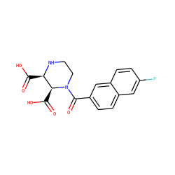 O=C(O)[C@H]1NCCN(C(=O)c2ccc3cc(F)ccc3c2)[C@H]1C(=O)O ZINC000073199156