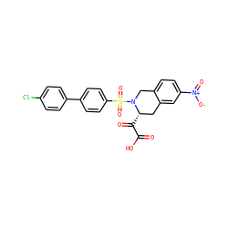 O=C(O)C(=O)[C@H]1Cc2cc([N+](=O)[O-])ccc2CN1S(=O)(=O)c1ccc(-c2ccc(Cl)cc2)cc1 ZINC000013797808
