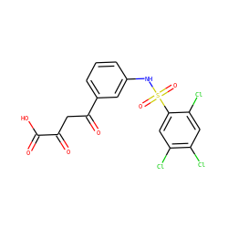 O=C(O)C(=O)CC(=O)c1cccc(NS(=O)(=O)c2cc(Cl)c(Cl)cc2Cl)c1 ZINC000101032250