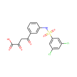 O=C(O)C(=O)CC(=O)c1cccc(NS(=O)(=O)c2cc(Cl)cc(Cl)c2)c1 ZINC000101032295