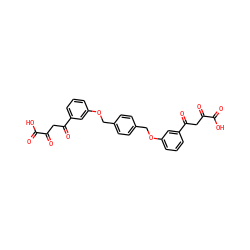 O=C(O)C(=O)CC(=O)c1cccc(OCc2ccc(COc3cccc(C(=O)CC(=O)C(=O)O)c3)cc2)c1 ZINC000100839138