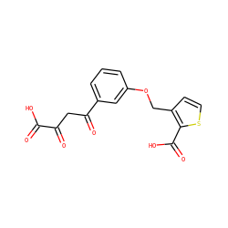 O=C(O)C(=O)CC(=O)c1cccc(OCc2ccsc2C(=O)O)c1 ZINC000101058949
