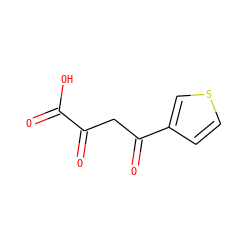 O=C(O)C(=O)CC(=O)c1ccsc1 ZINC000101029676