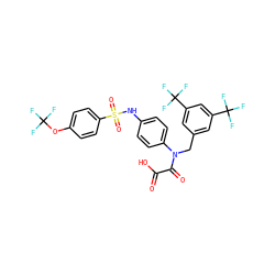 O=C(O)C(=O)N(Cc1cc(C(F)(F)F)cc(C(F)(F)F)c1)c1ccc(NS(=O)(=O)c2ccc(OC(F)(F)F)cc2)cc1 ZINC000049823240