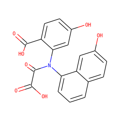 O=C(O)C(=O)N(c1cc(O)ccc1C(=O)O)c1cccc2ccc(O)cc12 ZINC000043019097