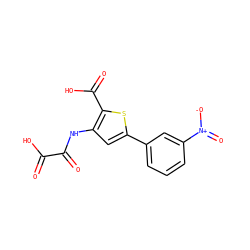O=C(O)C(=O)Nc1cc(-c2cccc([N+](=O)[O-])c2)sc1C(=O)O ZINC000013491462
