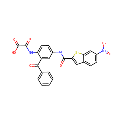 O=C(O)C(=O)Nc1ccc(NC(=O)c2cc3ccc([N+](=O)[O-])cc3s2)cc1C(=O)c1ccccc1 ZINC000084632406