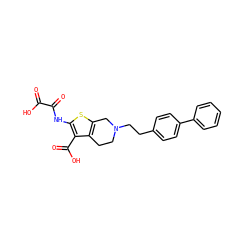O=C(O)C(=O)Nc1sc2c(c1C(=O)O)CCN(CCc1ccc(-c3ccccc3)cc1)C2 ZINC000013491486