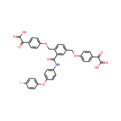 O=C(O)C(=O)c1ccc(OCc2ccc(COc3ccc(C(=O)C(=O)O)cc3)c(C(=O)Nc3ccc(Oc4ccc(F)cc4)cc3)c2)cc1 ZINC000072170250