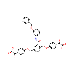 O=C(O)C(=O)c1ccc(OCc2ccc(COc3ccc(C(=O)C(=O)O)cc3)c(C(=O)Nc3cccc(OCc4ccccc4)c3)c2)cc1 ZINC000072169823