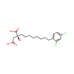 O=C(O)C[C@@](O)(CCCCCCCCc1ccc(Cl)cc1Cl)C(=O)O ZINC000013758156