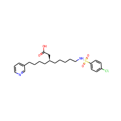 O=C(O)C[C@@H](CCCCCNS(=O)(=O)c1ccc(Cl)cc1)CCCCc1cccnc1 ZINC000013730320
