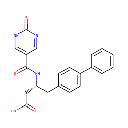 O=C(O)C[C@@H](Cc1ccc(-c2ccccc2)cc1)NC(=O)c1cnc(=O)[nH]c1 ZINC000166170314
