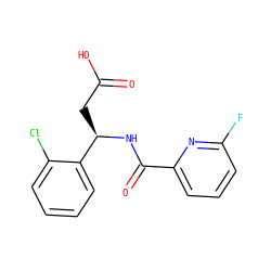 O=C(O)C[C@@H](NC(=O)c1cccc(F)n1)c1ccccc1Cl ZINC000261103992