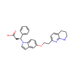 O=C(O)C[C@@H](c1ccccc1)n1ccc2cc(OCCc3ccc4c(n3)NCCC4)ccc21 ZINC000028470652