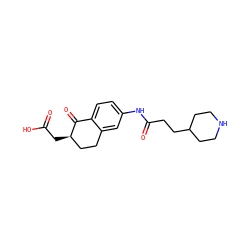 O=C(O)C[C@@H]1CCc2cc(NC(=O)CCC3CCNCC3)ccc2C1=O ZINC000027299518