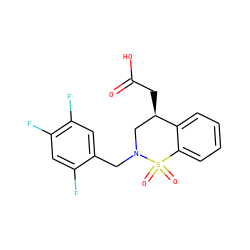 O=C(O)C[C@@H]1CN(Cc2cc(F)c(F)cc2F)S(=O)(=O)c2ccccc21 ZINC000073198833