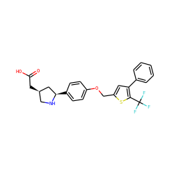 O=C(O)C[C@@H]1CN[C@H](c2ccc(OCc3cc(-c4ccccc4)c(C(F)(F)F)s3)cc2)C1 ZINC000036178519