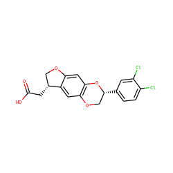 O=C(O)C[C@@H]1COc2cc3c(cc21)OC[C@@H](c1ccc(Cl)c(Cl)c1)O3 ZINC000096269846