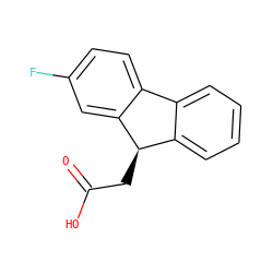O=C(O)C[C@@H]1c2ccccc2-c2ccc(F)cc21 ZINC000013735071