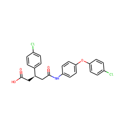 O=C(O)C[C@H](CC(=O)Nc1ccc(Oc2ccc(Cl)cc2)cc1)c1ccc(Cl)cc1 ZINC000217077943