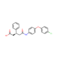 O=C(O)C[C@H](CC(=O)Nc1ccc(Oc2ccc(Cl)cc2)cc1)c1ccccc1 ZINC000001041446