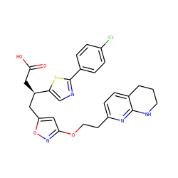 O=C(O)C[C@H](Cc1cc(OCCc2ccc3c(n2)NCCC3)no1)c1cnc(-c2ccc(Cl)cc2)s1 ZINC000036269231