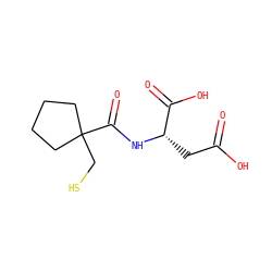 O=C(O)C[C@H](NC(=O)C1(CS)CCCC1)C(=O)O ZINC000169325699